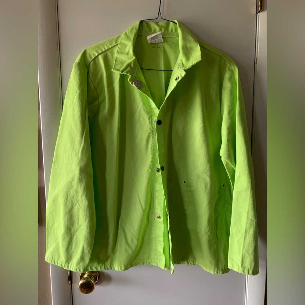Hi-Vis Green Snap Front Welding Jacket